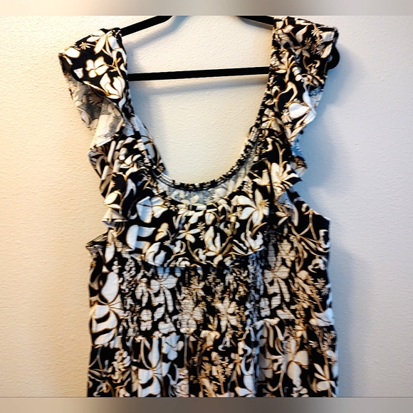 AVA & VIV Sz 2X Black, Cream, & Gold Summer Dress - Picture 4 of 6